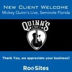 Image showing welcome to Mickey Quinns Live.