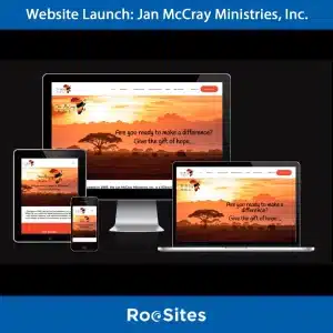 Responsive views of Jan McCray ministries website.
