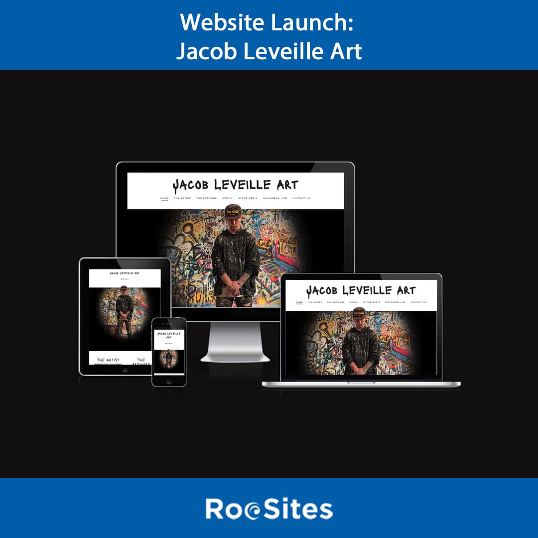 Image showing website launch announcement for Jacob Leveille.