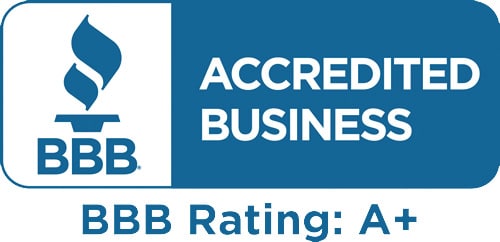 Image Showing RooSites' A+ rating by the Better Business Bureau.
