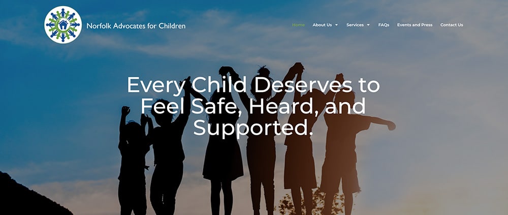 Image showing Norfolk Advocates For Children Website.