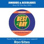 Image showing RooSites winning the best of the Bay award for web design, 2025.