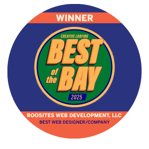 Image showing Best of the Bay award for web design, 2025.