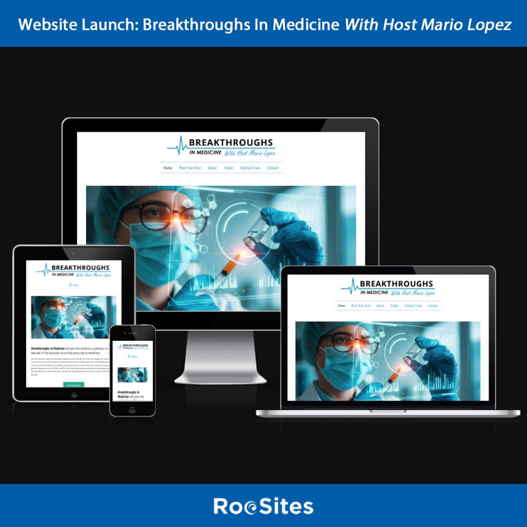 Image showing Website launch announcement for breakthroughs in medicine.