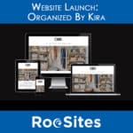 Image showing the website launch announcement for Organized By Kira.